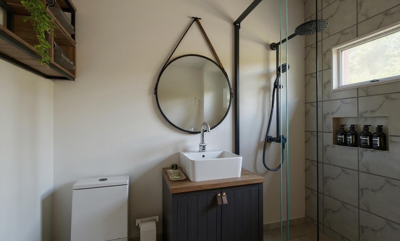 Banheiro Residencial - Portfolio de projetos 3D - Curso SketchUp e Enscape Banheiro Residencial